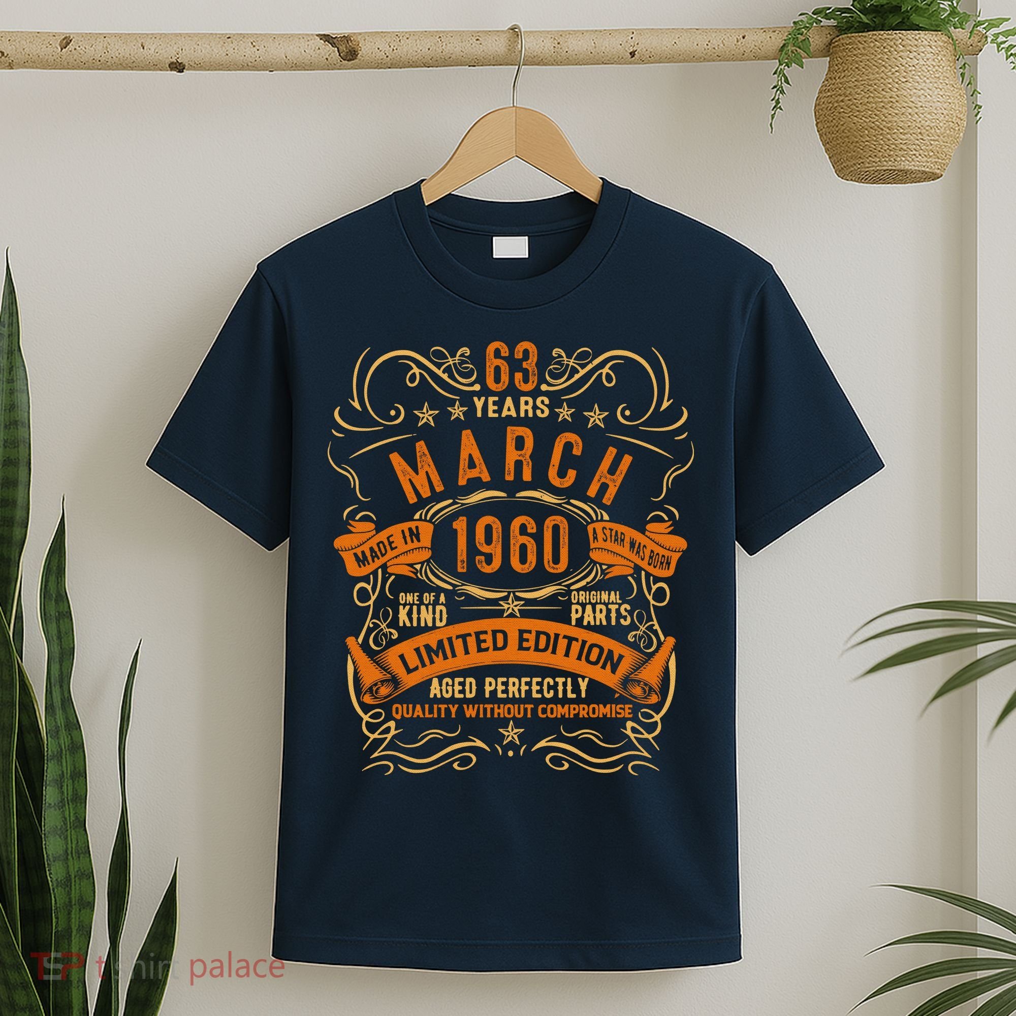 Vintage 63th Birthday March 1960 Birthday T-Shirt