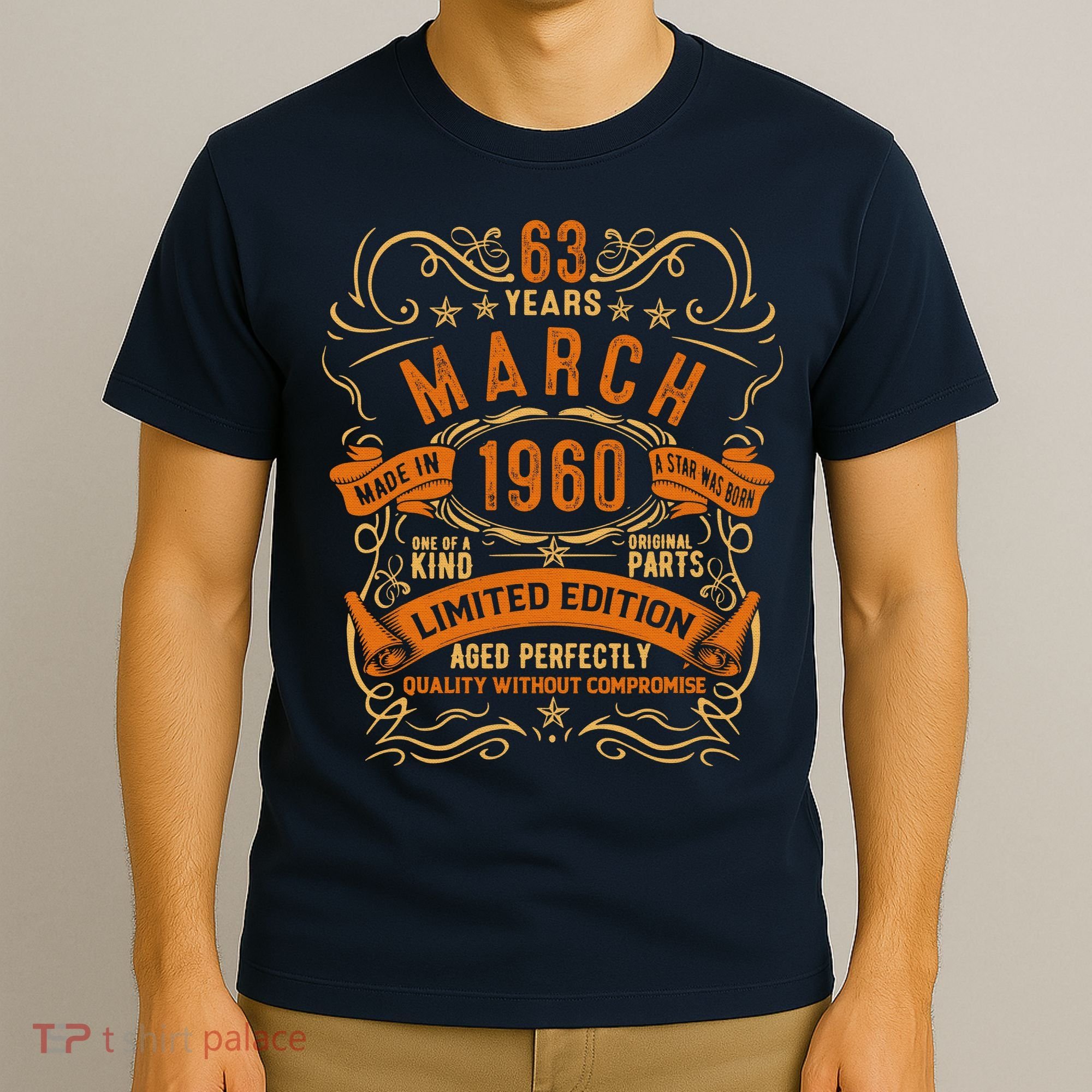 Vintage 63th Birthday March 1960 Birthday T-Shirt