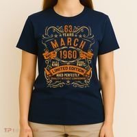 Vintage 63th Birthday March 1960 Birthday T-Shirt thumb 4