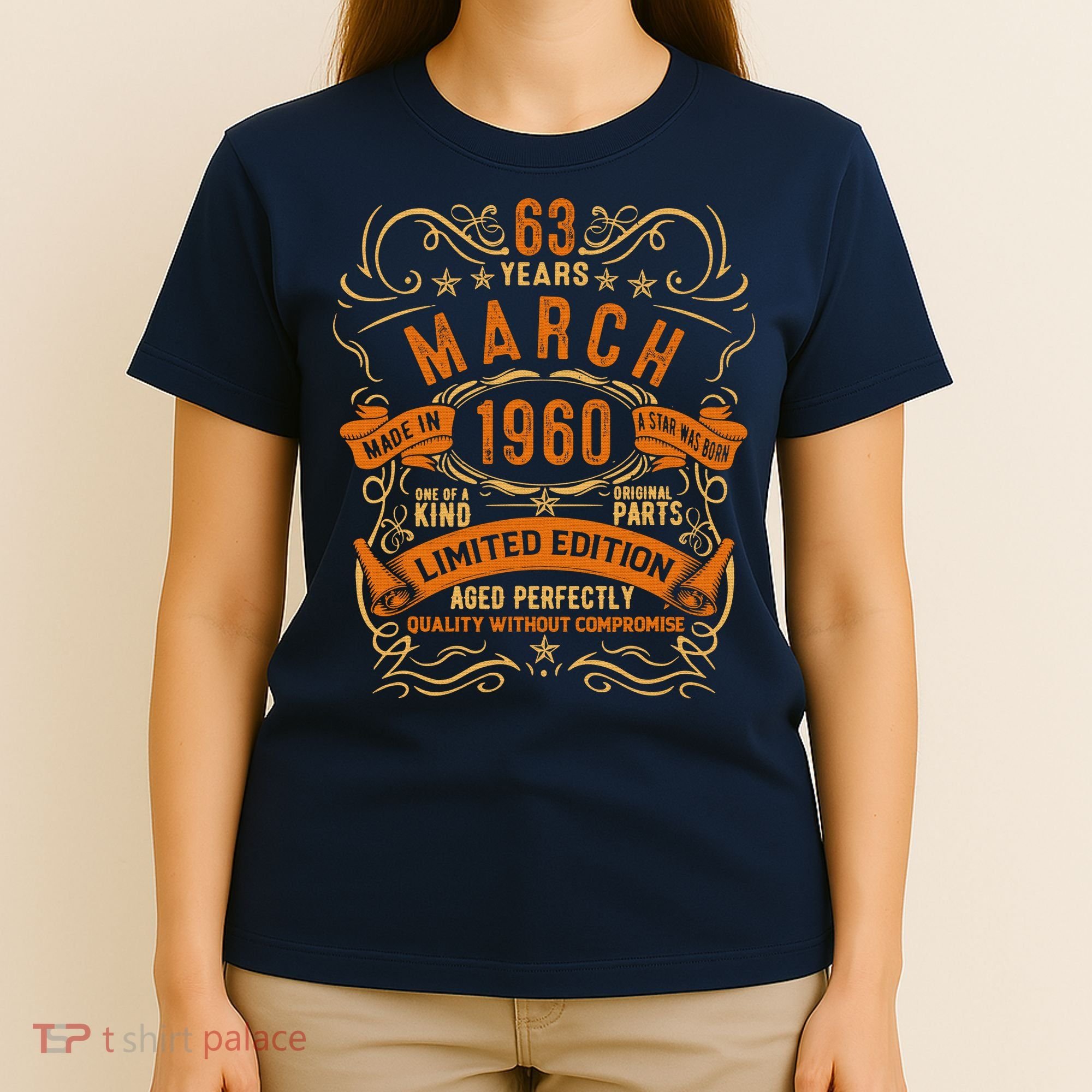 Vintage 63th Birthday March 1960 Birthday T-Shirt
