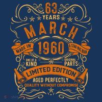 Vintage 63th Birthday March 1960 Birthday T-Shirt thumb 7