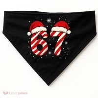 Viral 67 Candy Canes Santa 6-7 Christmas Funny USA-Made Doggie Bandana thumb 0