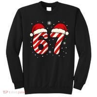 Viral 67 Candy Canes Santa 6-7 Christmas Funny Sweatshirt thumb 0