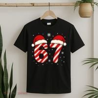 Viral 67 Candy Canes Santa 6-7 Christmas Funny T-Shirt thumb 2