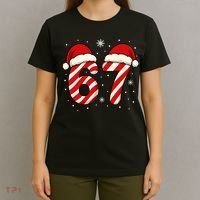 Viral 67 Candy Canes Santa 6-7 Christmas Funny T-Shirt thumb 4