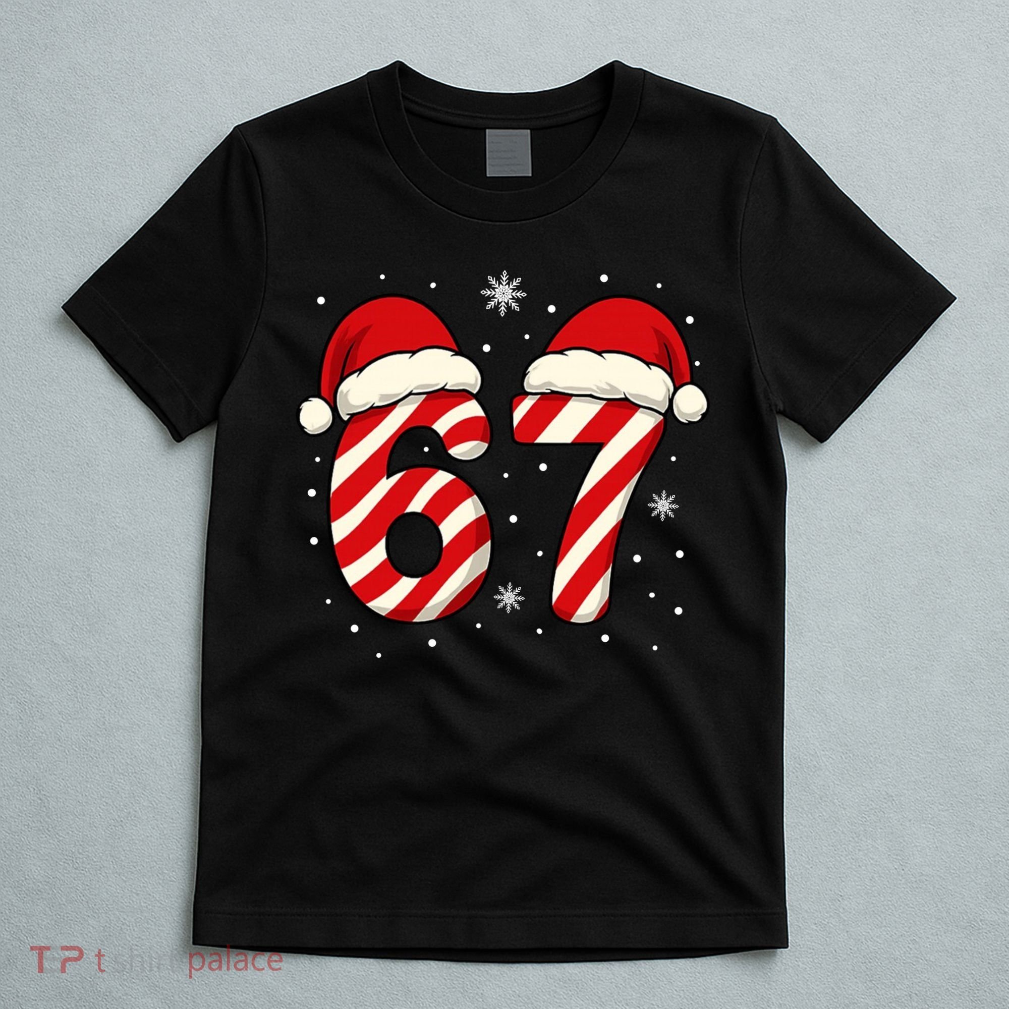 Viral 67 Candy Canes Santa 6-7 Christmas Funny T-Shirt