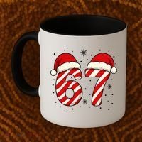 Viral 67 Candy Canes Santa 6-7 Christmas Funny Coffee Mug thumb 2