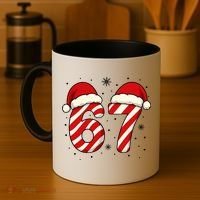 Viral 67 Candy Canes Santa 6-7 Christmas Funny Coffee Mug thumb 4