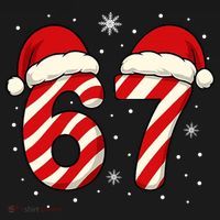 Viral 67 Candy Canes Santa 6-7 Christmas Funny Women's Hoodie thumb 2