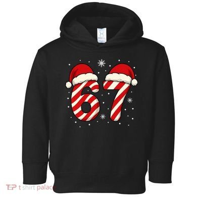 Viral 67 Candy Canes Santa 6-7 Christmas Funny Toddler Hoodie