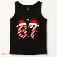 Viral 67 Candy Canes Santa 6-7 Christmas Funny Tank Top thumb 2