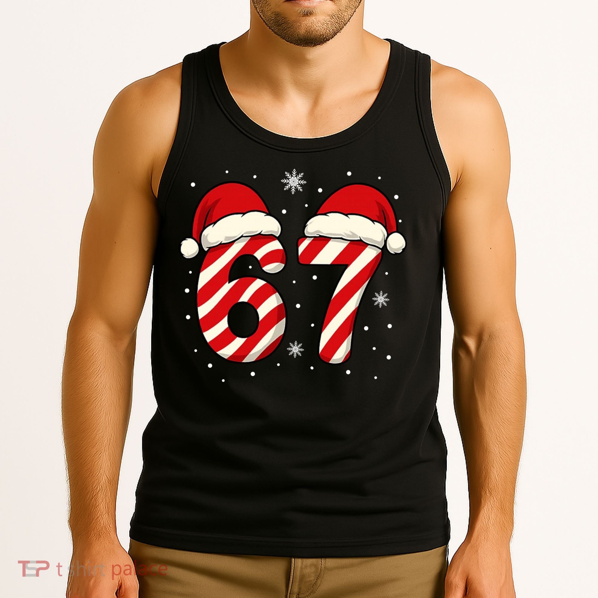Viral 67 Candy Canes Santa 6-7 Christmas Funny Tank Top