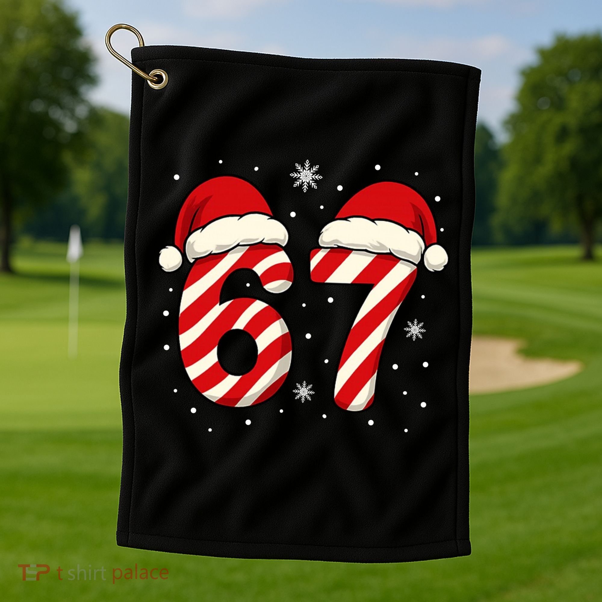 Viral 67 Candy Canes Santa 6-7 Christmas Funny Golf Towel