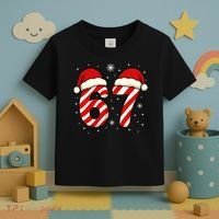 Viral 67 Candy Canes Santa 6-7 Christmas Funny Toddler T-Shirt thumb 3