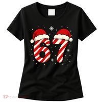 Viral 67 Candy Canes Santa 6-7 Christmas Funny Women's T-Shirt thumb 0
