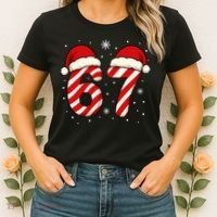 Viral 67 Candy Canes Santa 6-7 Christmas Funny Women's T-Shirt thumb 2