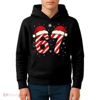 Viral 67 Candy Canes Santa 6-7 Christmas Funny Kids Hoodie thumb 4