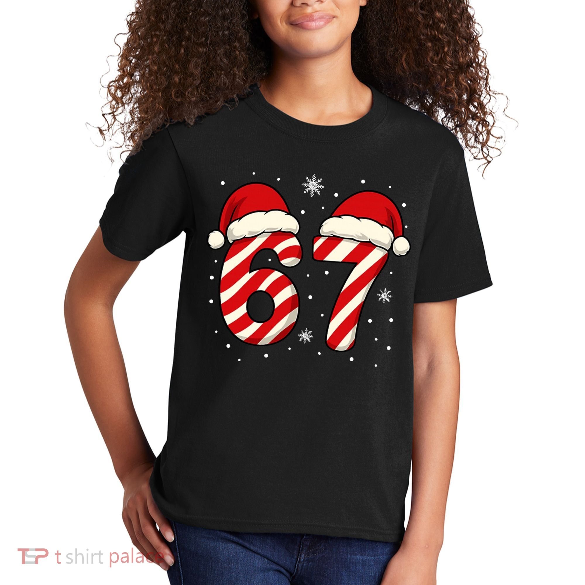 Viral 67 Candy Canes Santa 6-7 Christmas Funny Kids T-Shirt