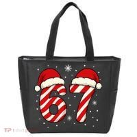 Viral 67 Candy Canes Santa 6-7 Christmas Funny Tote Bag thumb 0