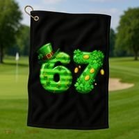 Viral 67 St Patrick's Day 6-7 Meme Irish Golf Towel thumb 1