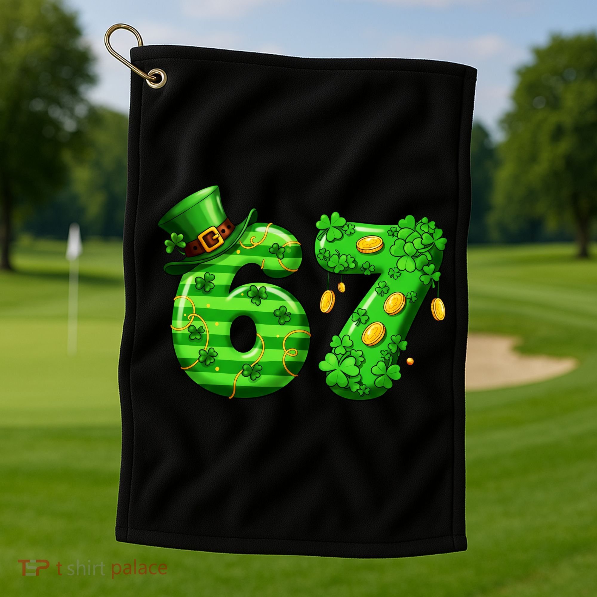 Viral 67 St Patrick's Day 6-7 Meme Irish Golf Towel