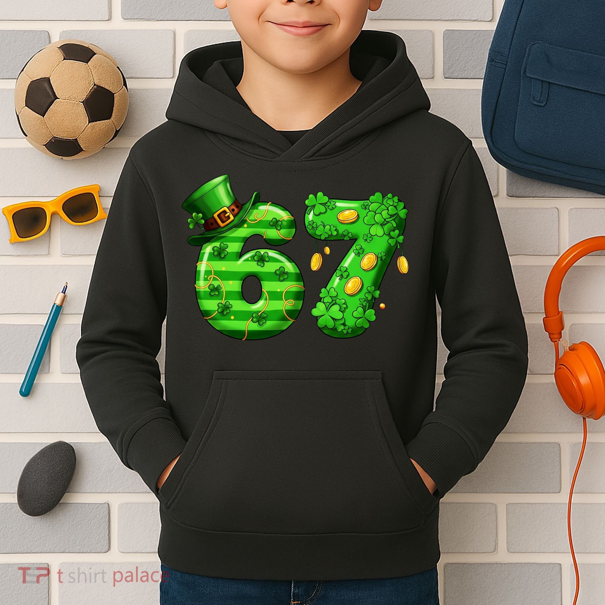Viral 67 St Patrick's Day 6-7 Meme Irish Kids Hoodie