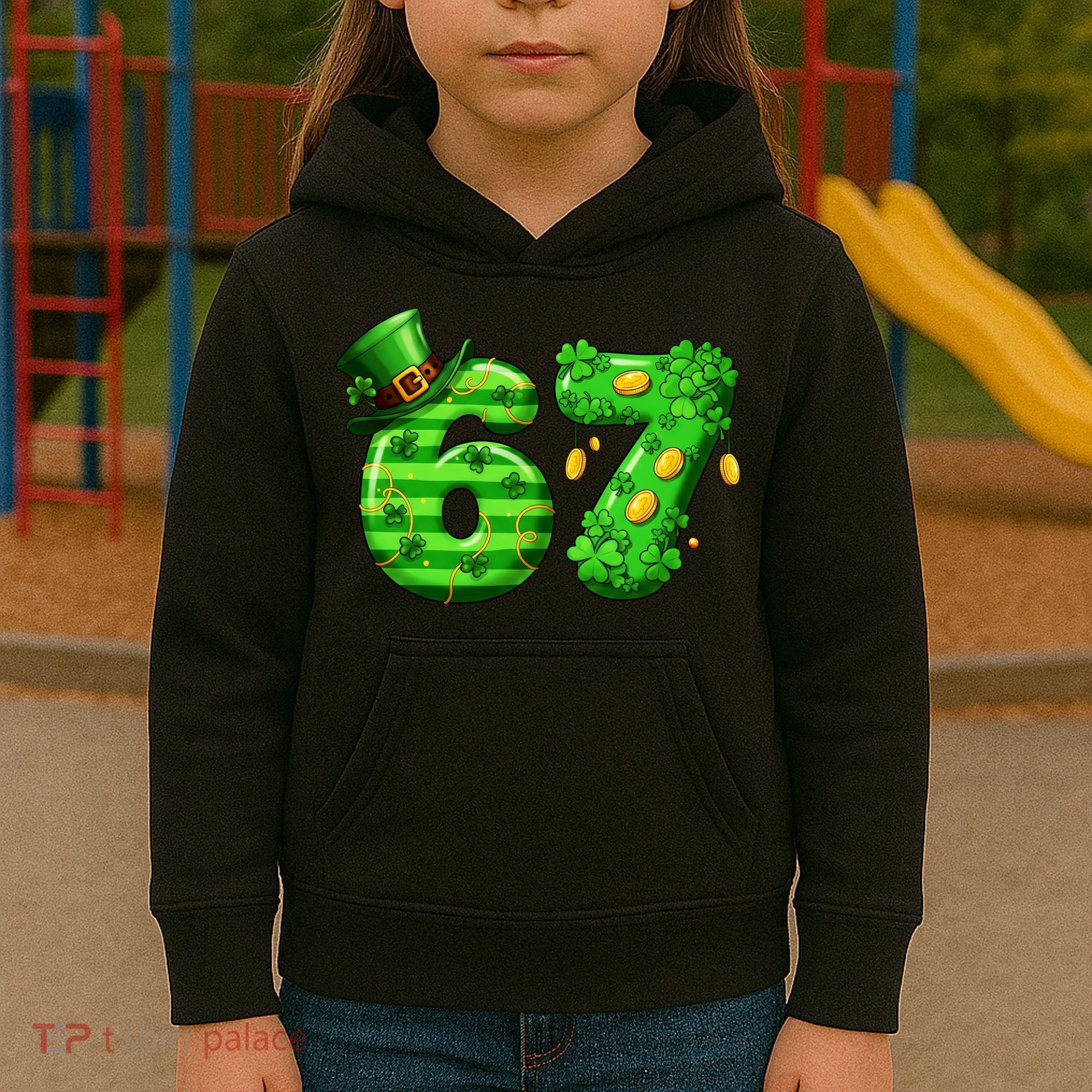 Viral 67 St Patrick's Day 6-7 Meme Irish Kids Hoodie