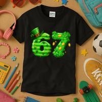 Viral 67 St Patrick's Day 6-7 Meme Irish Kids T-Shirt thumb 3
