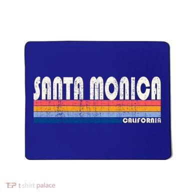Vintage 70s 80s Style Santa Monica Ca Funny Gift Mousepad