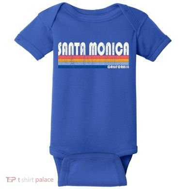 Vintage 70s 80s Style Santa Monica Ca Funny Gift Baby Bodysuit