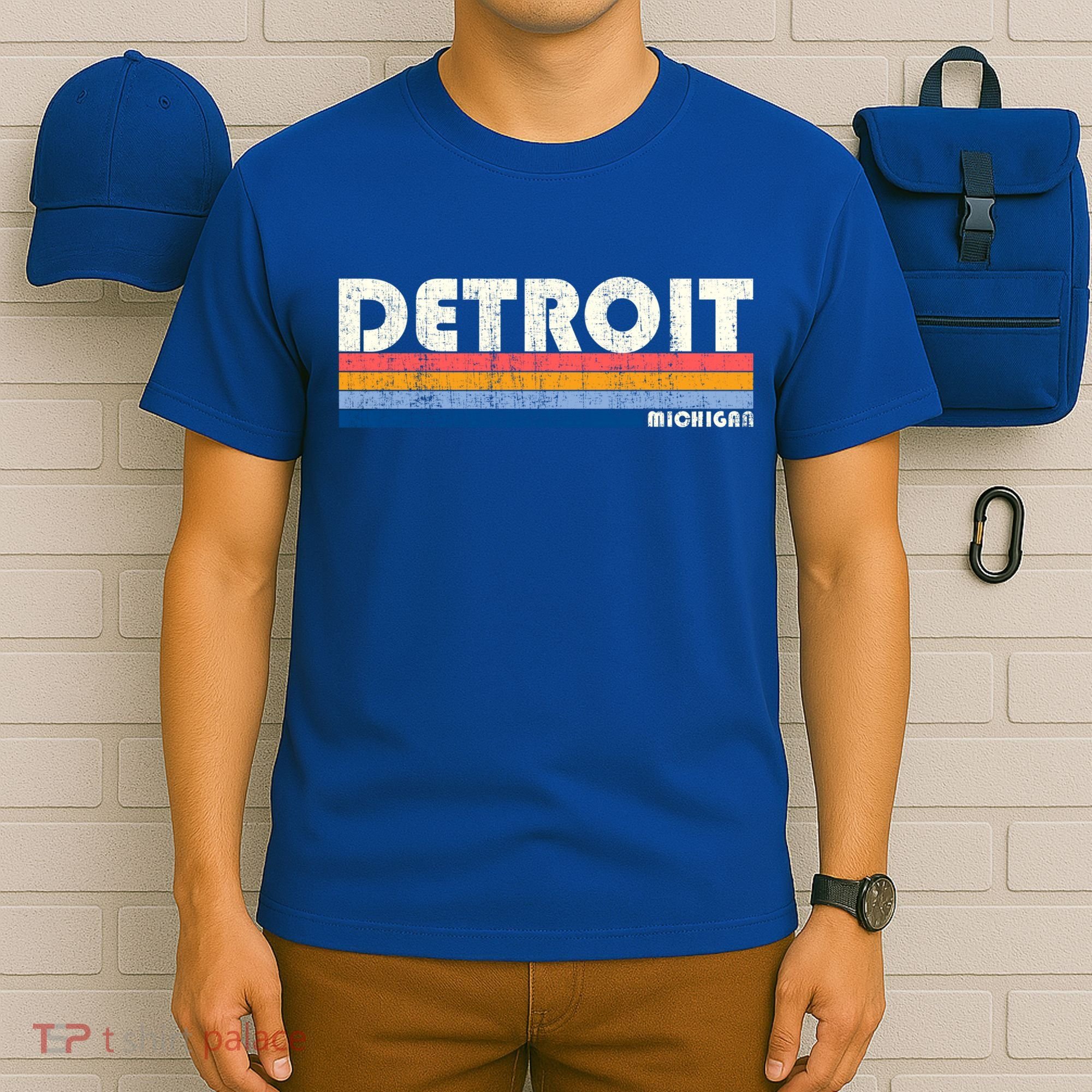 Vintage 70s 80s Style Detroit Mi Great Gift T-Shirt