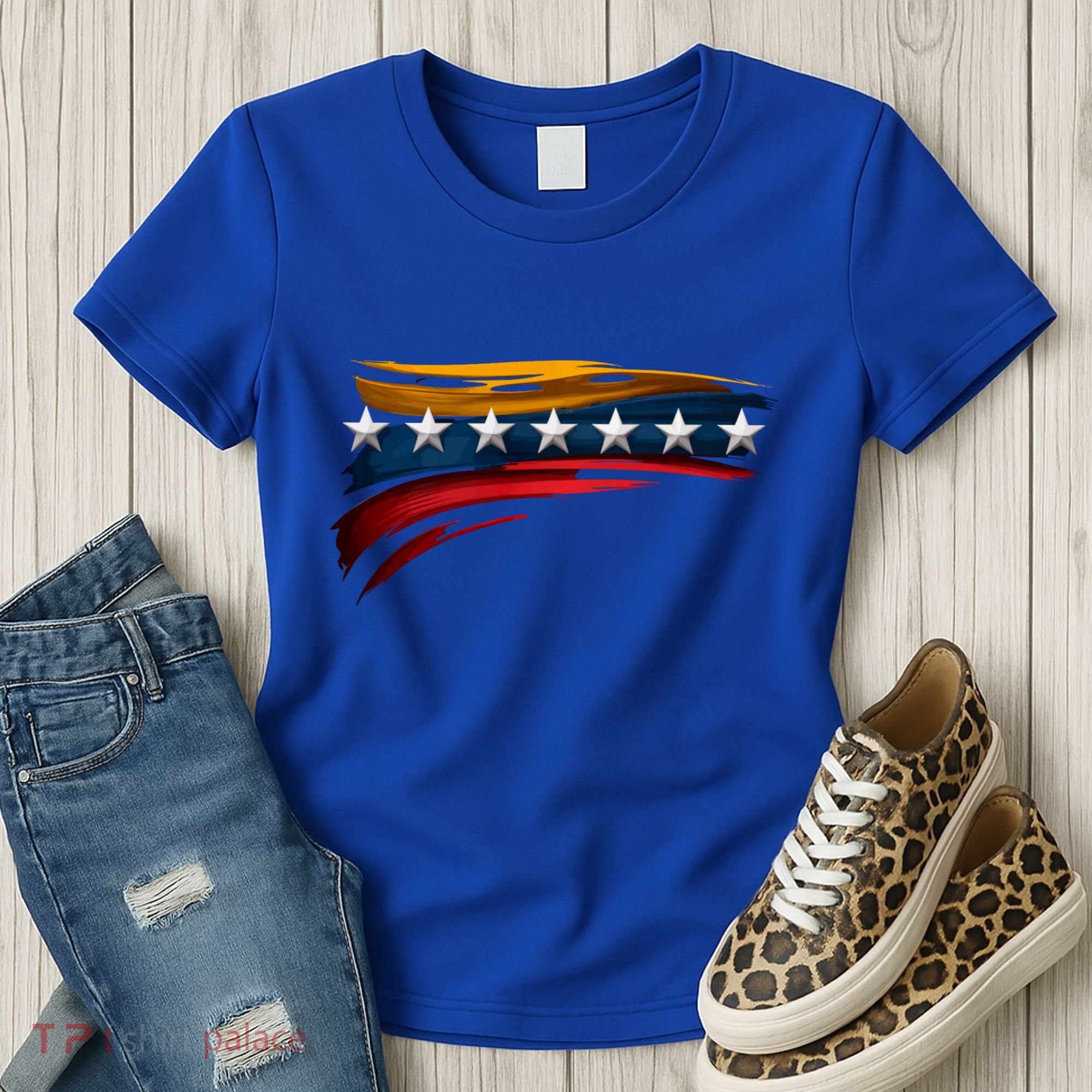 Venezuela 7 Big Stars Flag Minimalist Women's T-Shirt