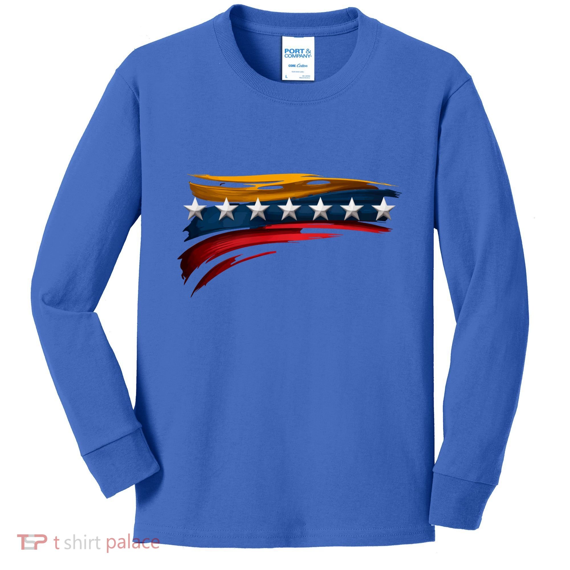 Venezuela 7 Big Stars Flag Minimalist Kids Long Sleeve Shirt