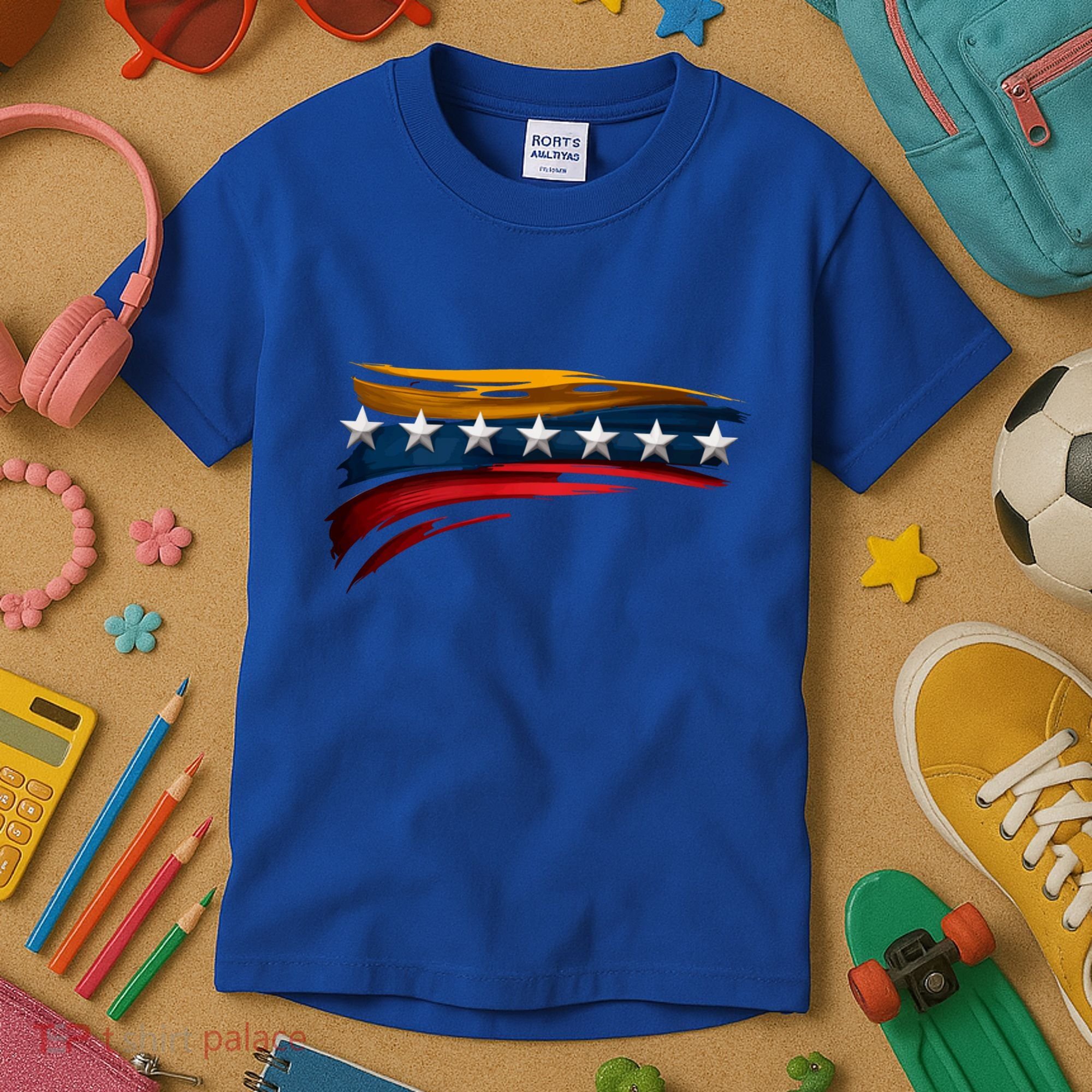 Venezuela 7 Big Stars Flag Minimalist Kids T-Shirt