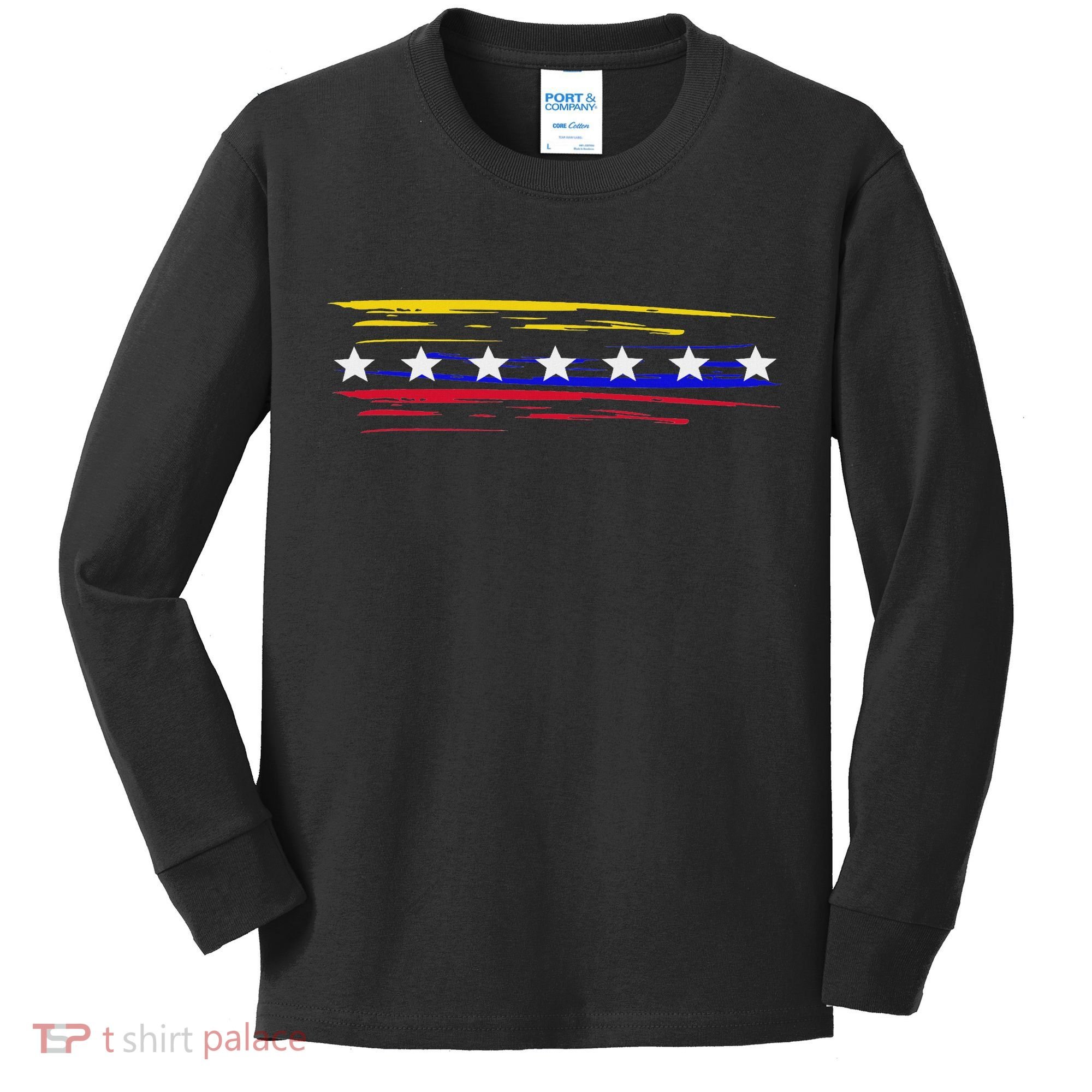 Venezuela 7 Big Stars Flag Minimalist Kids Long Sleeve Shirt