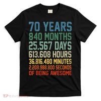 Vintage 70th Birthday 70 Years Old Being Awesome Anniversary T-Shirt thumb 0