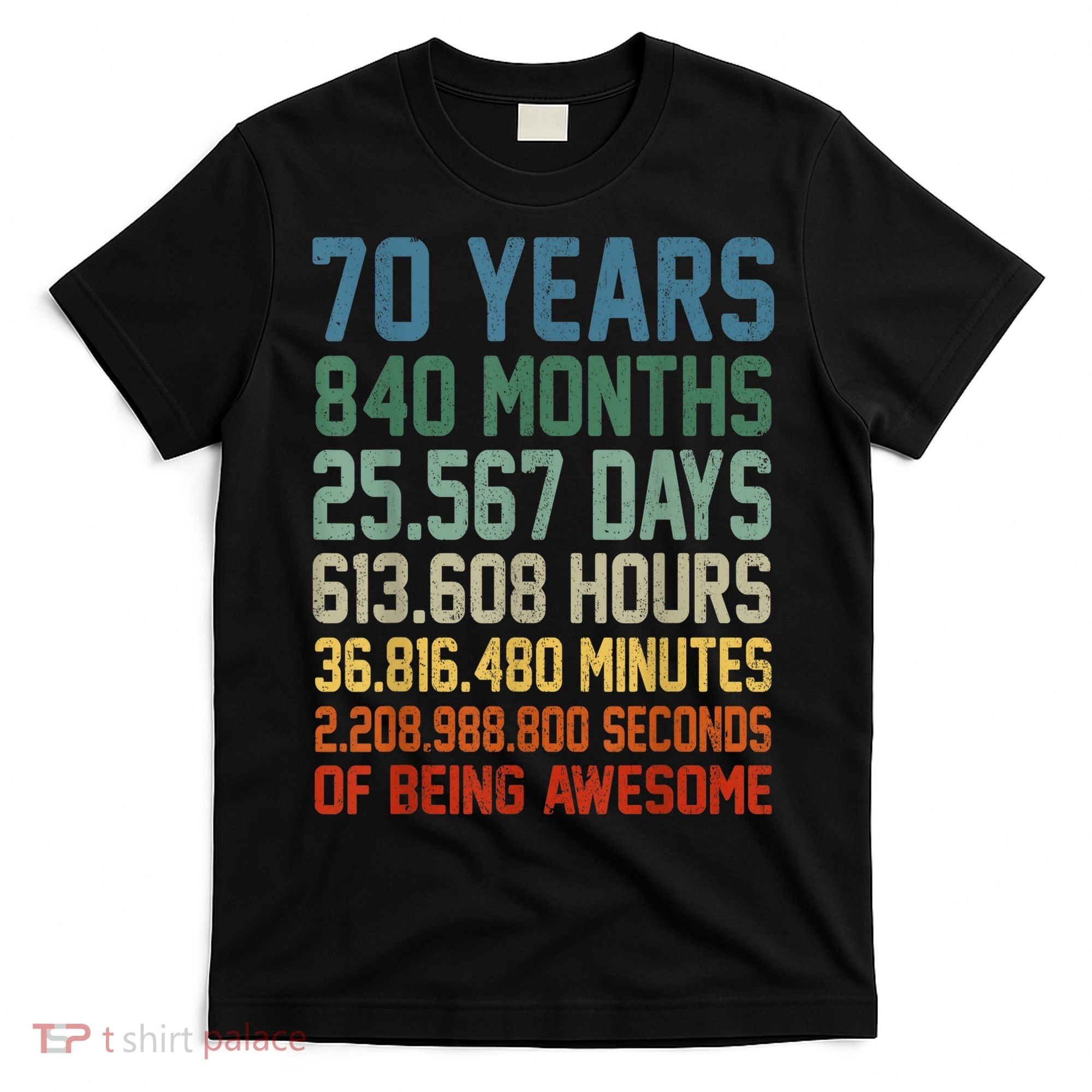Vintage 70th Birthday 70 Years Old Being Awesome Anniversary T-Shirt