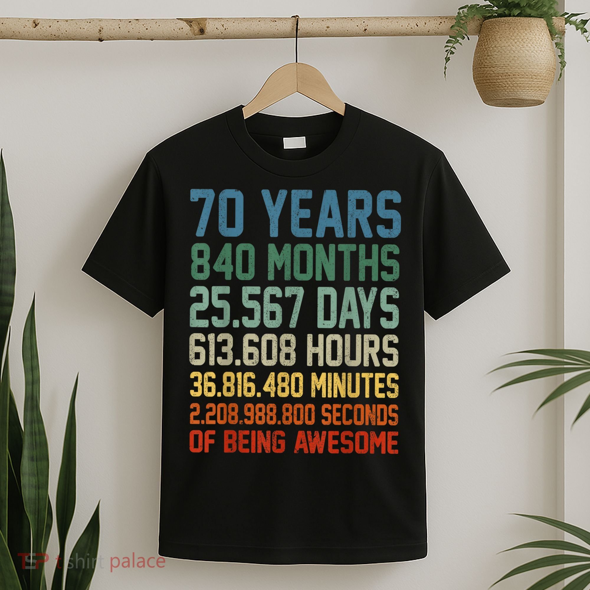 Vintage 70th Birthday 70 Years Old Being Awesome Anniversary T-Shirt