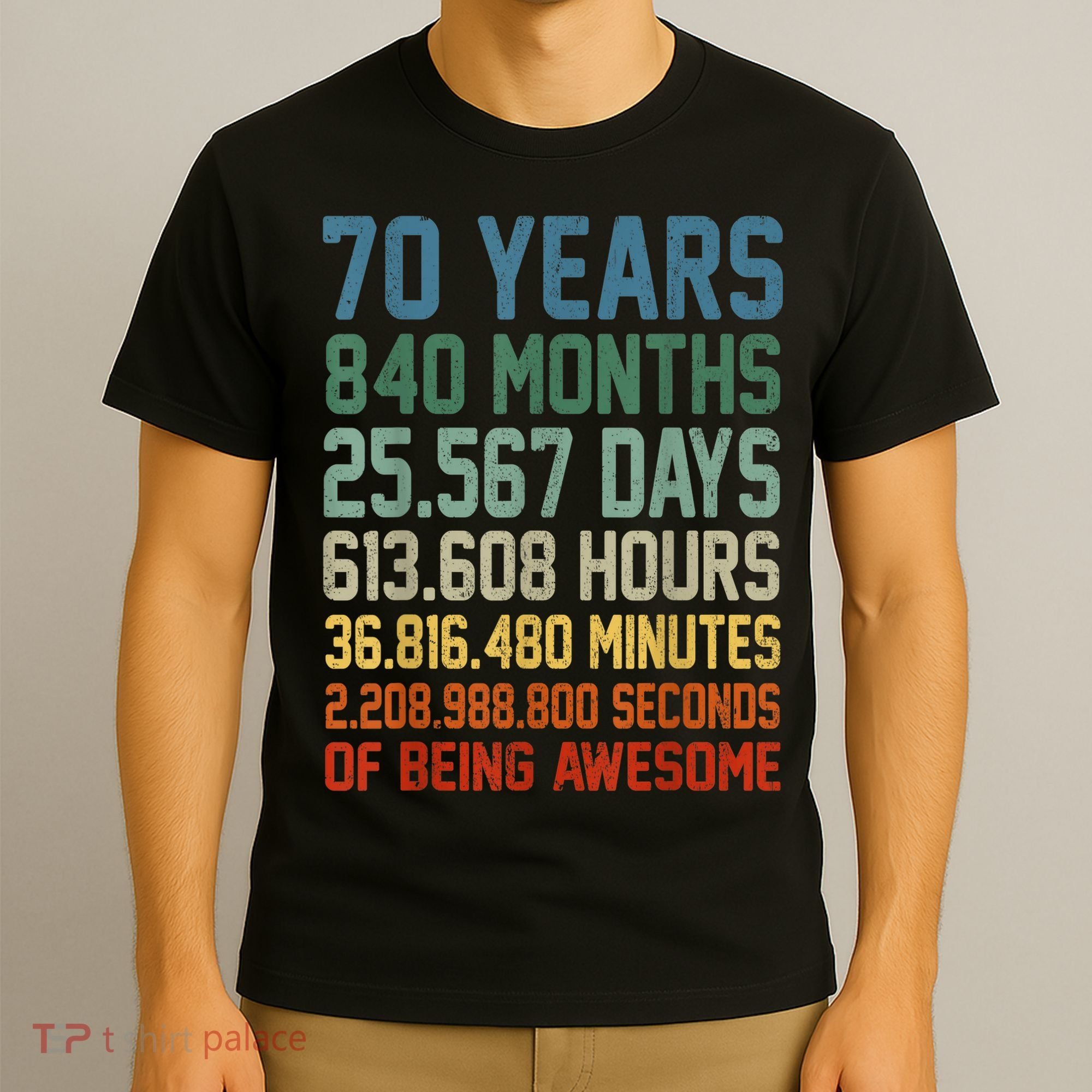 Vintage 70th Birthday 70 Years Old Being Awesome Anniversary T-Shirt