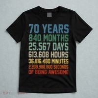 Vintage 70th Birthday 70 Years Old Being Awesome Anniversary T-Shirt thumb 5