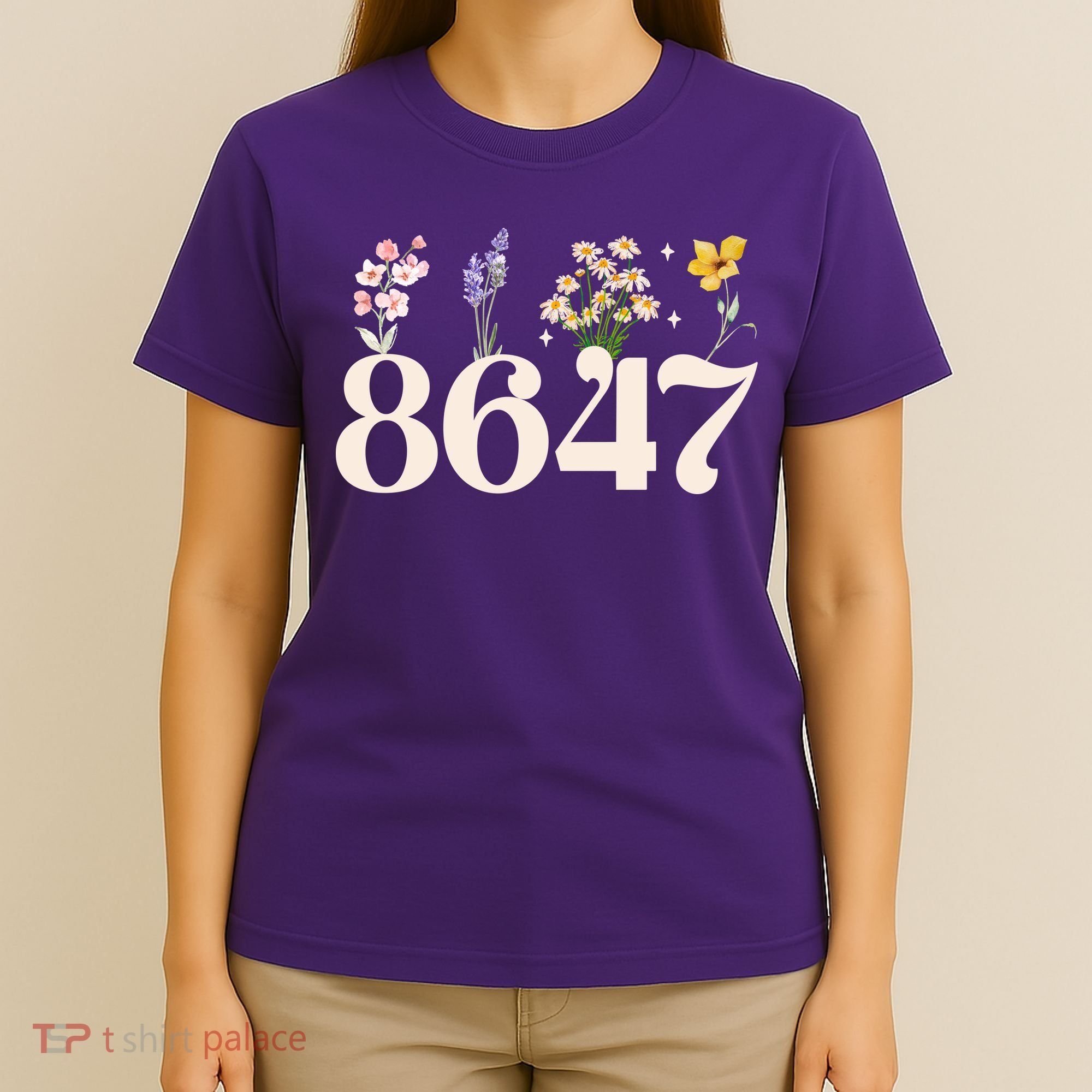 Vintage 86 47 Anti-Trump Flower President T-Shirt
