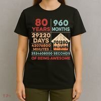 Vintage 80th Birthday Gifts 80 Years Old 960 Months  T-Shirt thumb 4