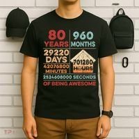 Vintage 80th Birthday Gifts 80 Years Old 960 Months  T-Shirt thumb 6