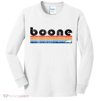 Vintage 80s Style Boone Nc Kids Long Sleeve Shirt