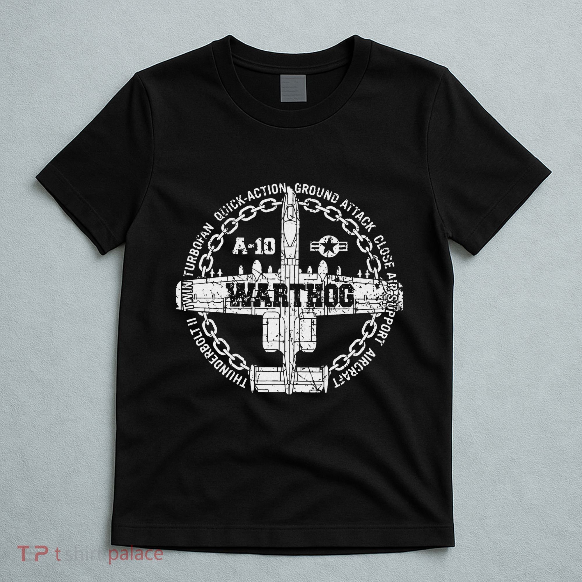 Vintage A 10 Thunderbolt Ii Warthog Attack Jet Aircraft T-Shirt