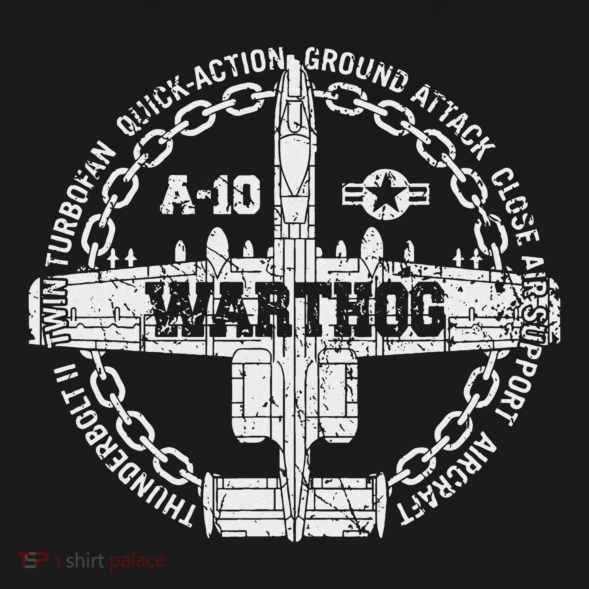 Vintage A 10 Thunderbolt Ii Warthog Attack Jet Aircraft T-Shirt