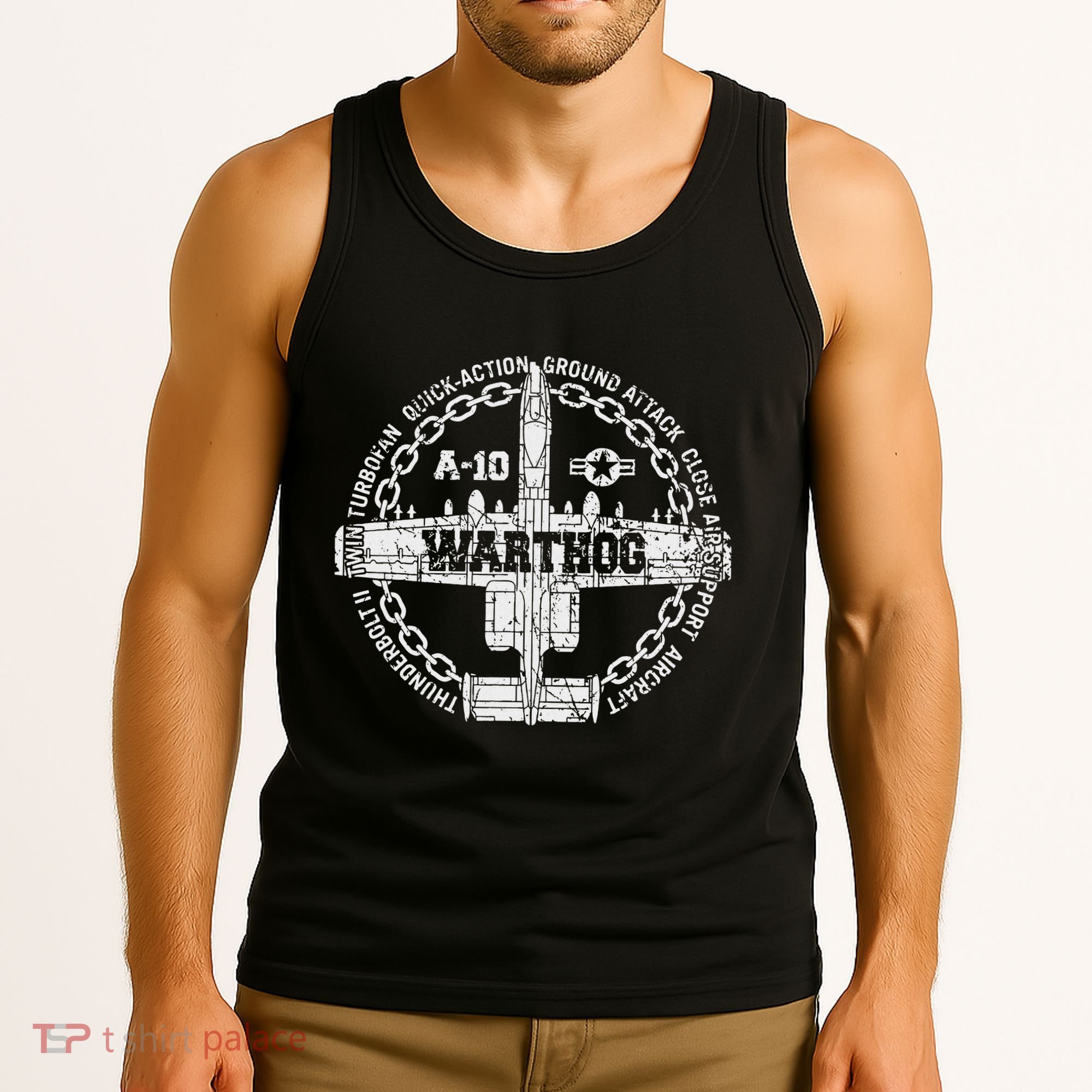Vintage A 10 Thunderbolt Ii Warthog Attack Jet Aircraft Tank Top