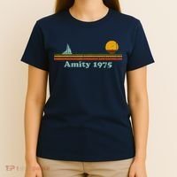 Vintage Amity 1975 Sunset Retro Sailboat Sunrise Summer T-Shirt thumb 4