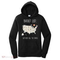 Visit All 50 States Usa Travel Map Mission Accomplished Women's Hoodie thumb 0