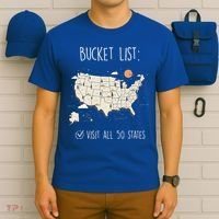 Visit All 50 States Usa Travel Map Mission Accomplished T-Shirt thumb 6
